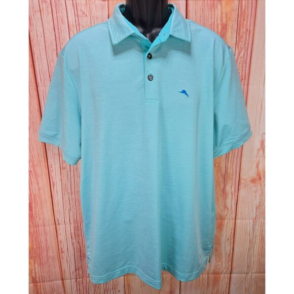 Tommy Bahama Mens Polo Shirt Turquoise Large - Picture 1 of 7